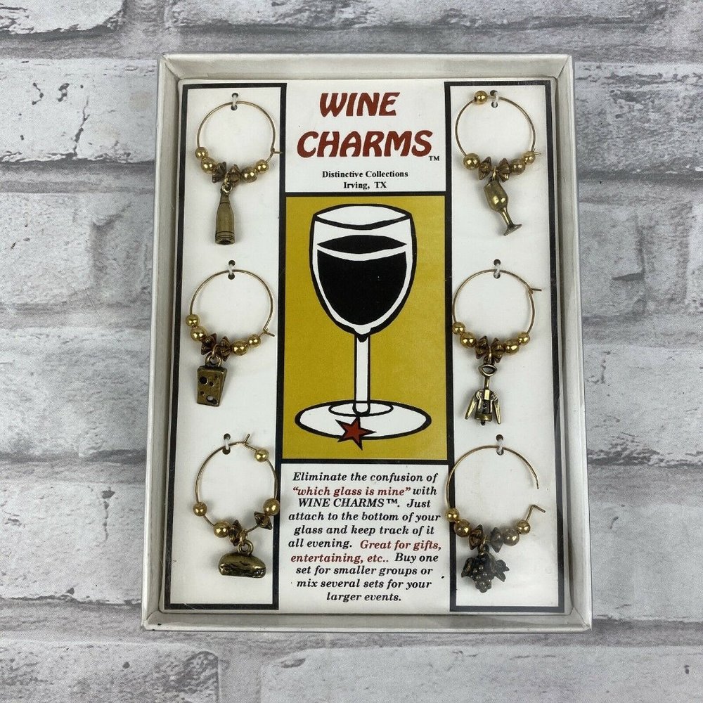 Wine And Cheese Wine Charms Corkscrew Bottle Glass